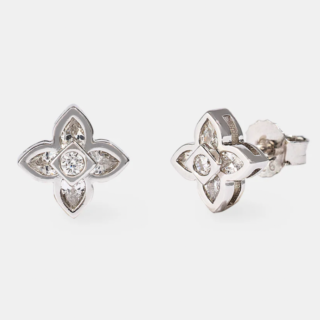 Pendientes Cruz Motif Iced – 8mm
