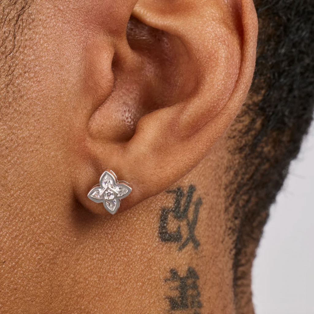 Pendientes Cruz Motif Iced – 8mm